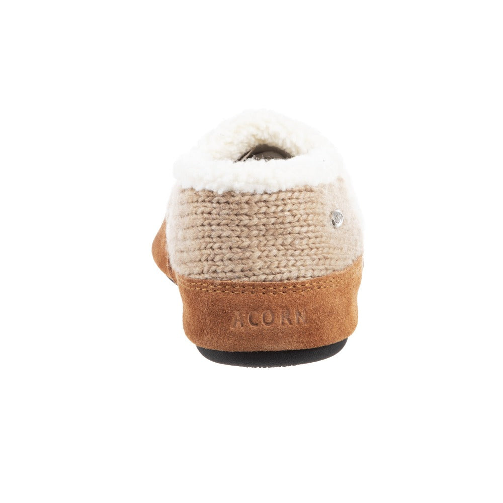 Acorn Nordic Moccasin Slipper Oatmeal Heather Back View