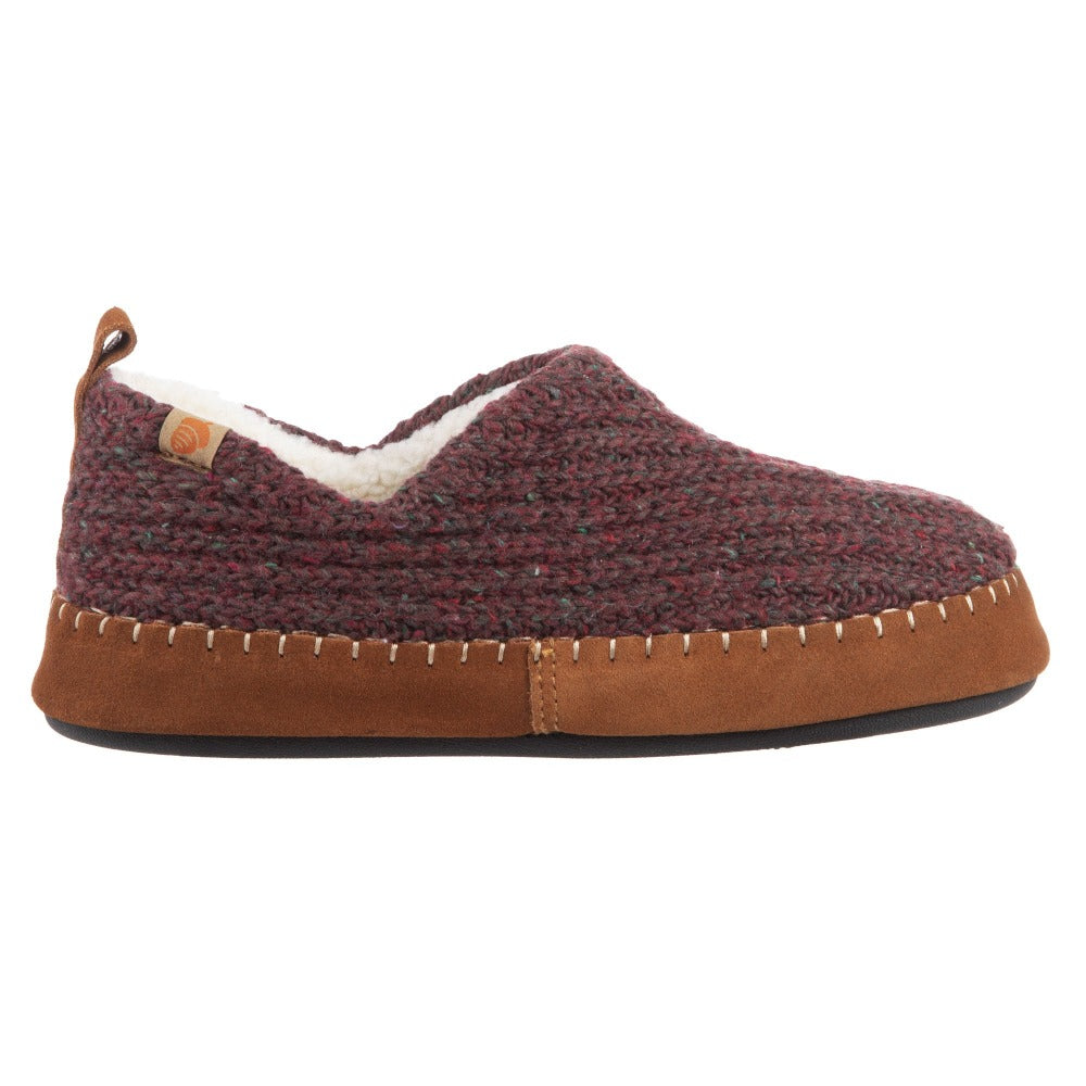 Acorn Camden Recycled Slipper in Garnet Side View