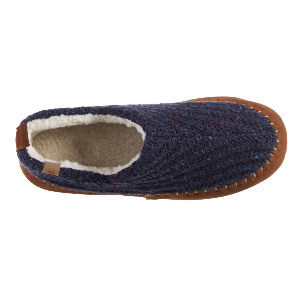 Acorn Camden Recycled Yarn Slipper Navy Top Down View