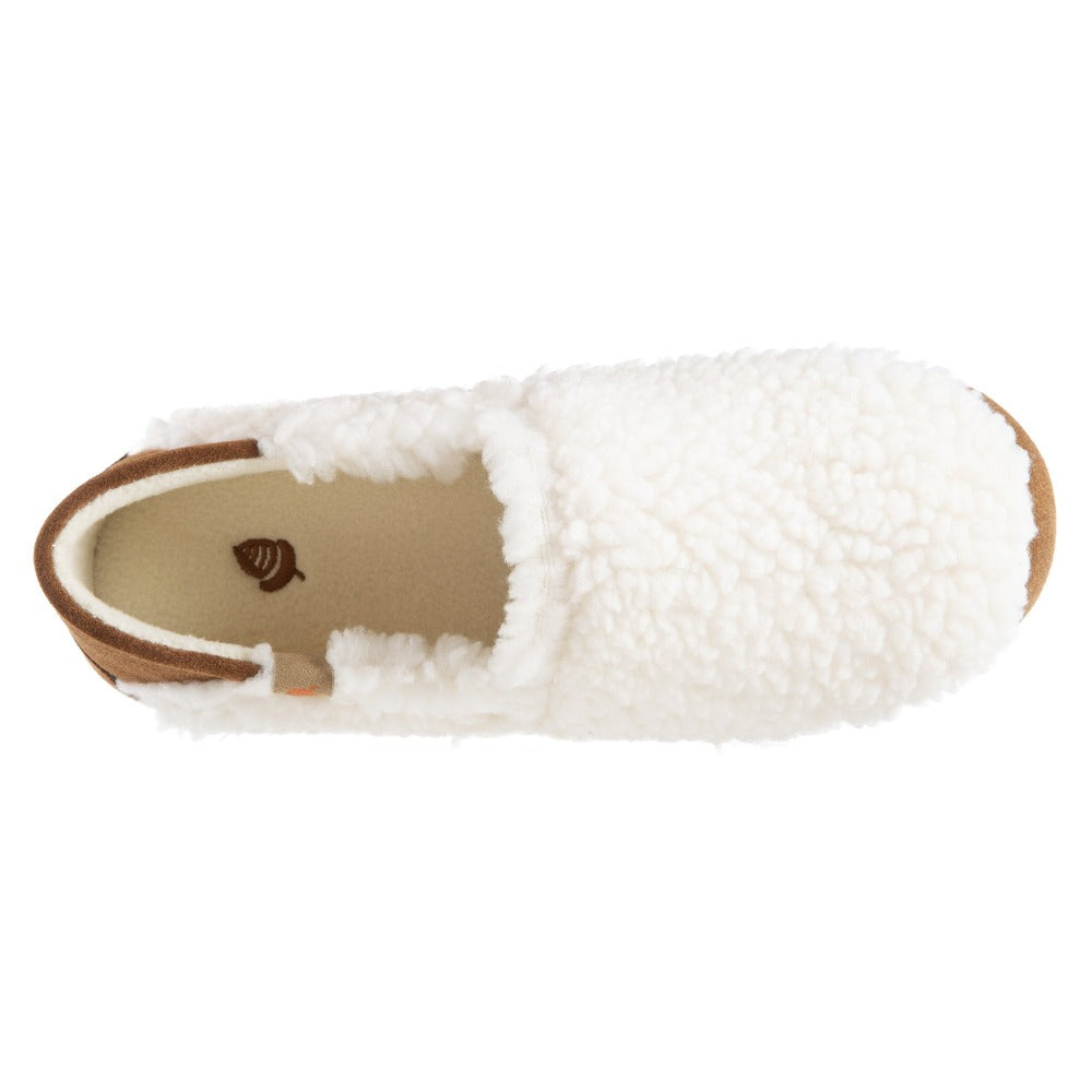 Women’s Acorn Moc with Collapsible Heel Slipper in Buff Popcorn Inside Top View