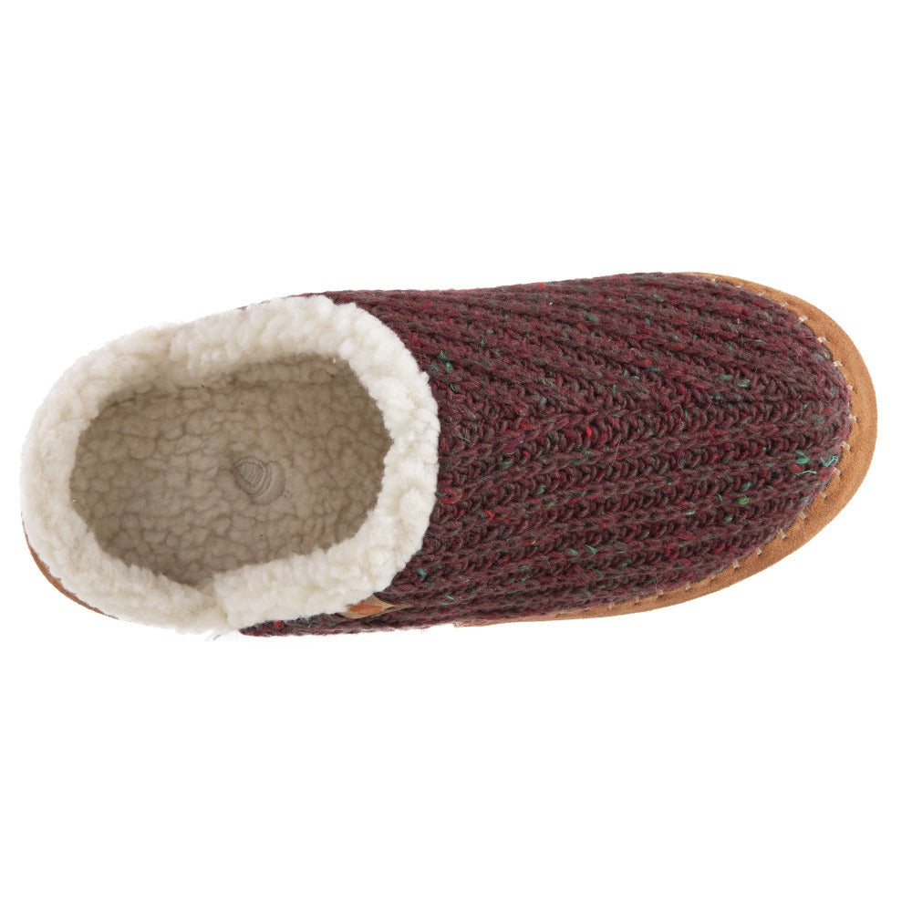 Women’s Recycled Camden Clog in Garnet Inside Top view