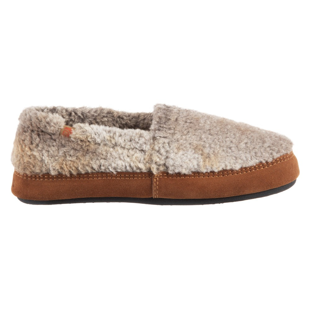 Brown Berber Acorn Moccassin Slipper Side Angle