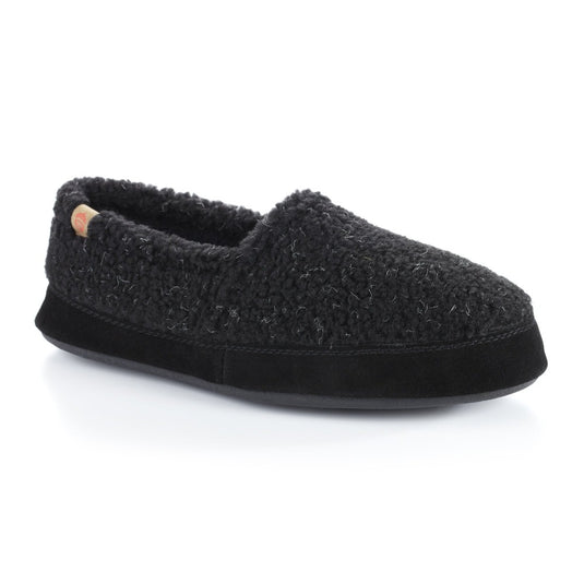 Acorn Men's Moc Slippers- Black Tweed