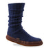 The Original Slipper Sock in Cobalt Ragg Wool Side View. blue wool slipper sock