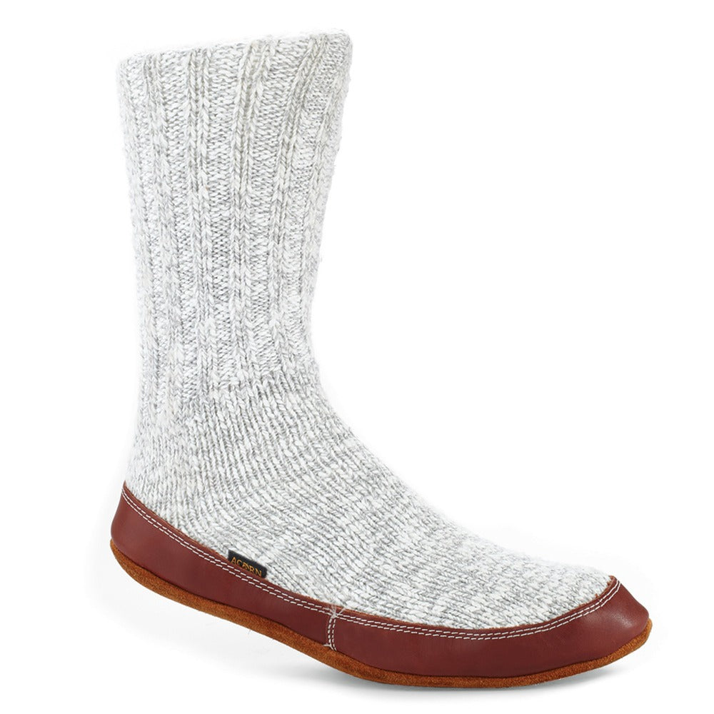 The Original Slipper Sock in Light Gray Cotton Twist Side View