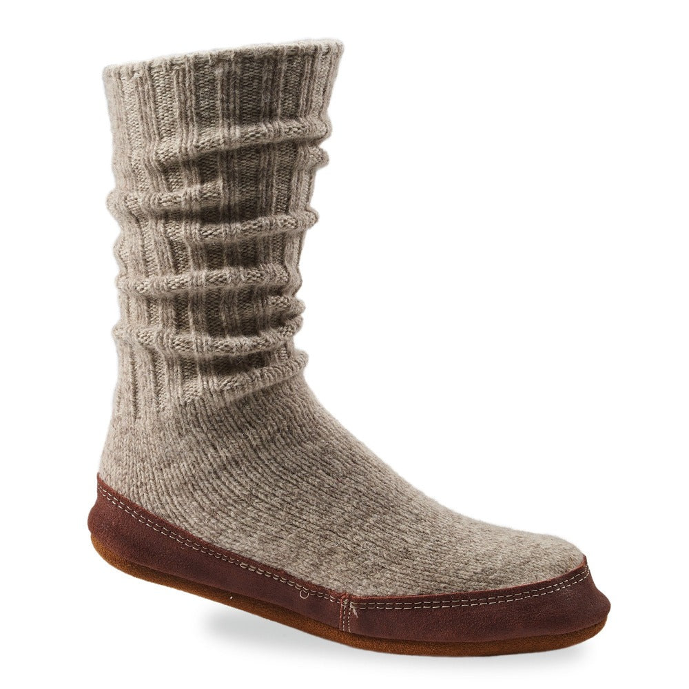 The Original Slipper Sock in Gray Ragg Wool Side View