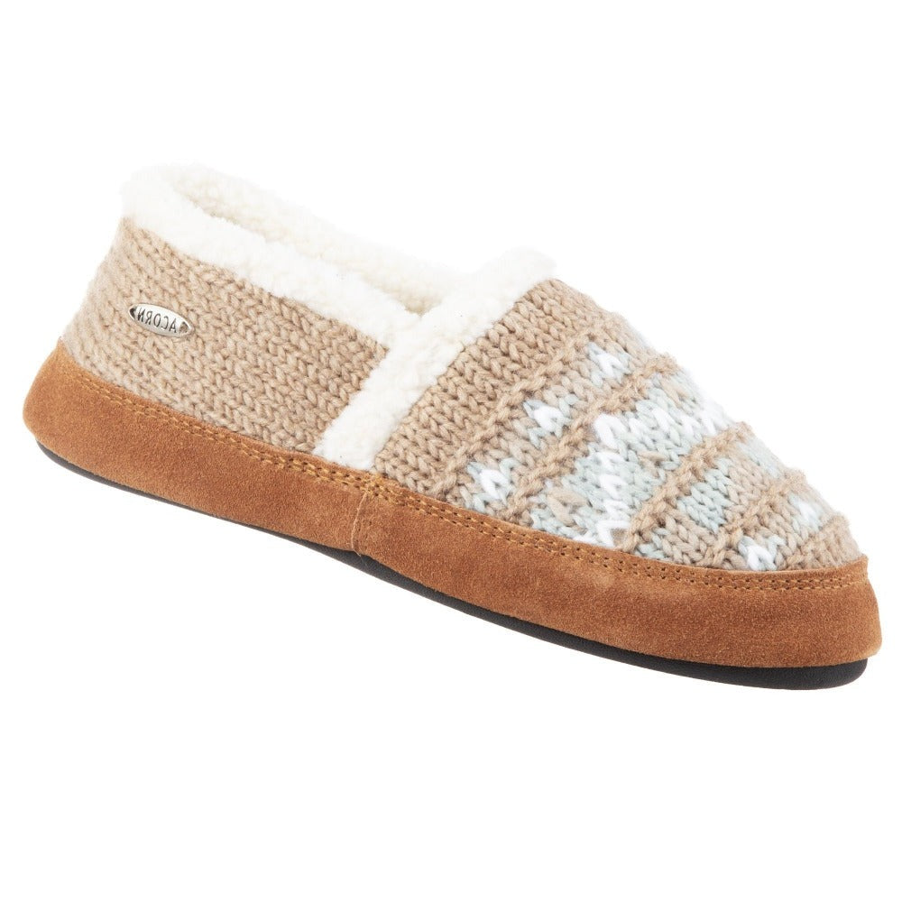 Nordic Oatmeal Heather Acorn Slipper