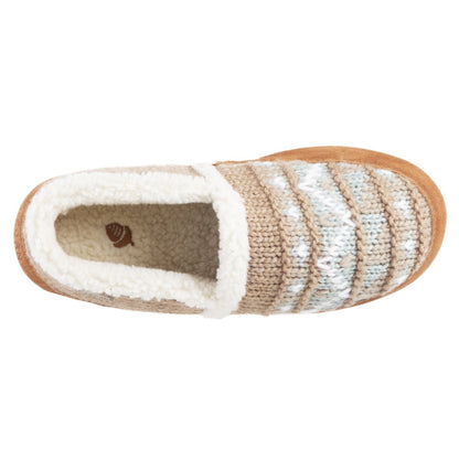 Acorn Nordic Moccasin Slipper Oatmeal Heather Top Down View