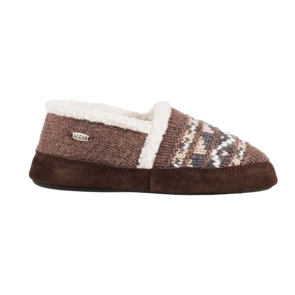Acorn Nordic Moccasin Slipper Brown Side View