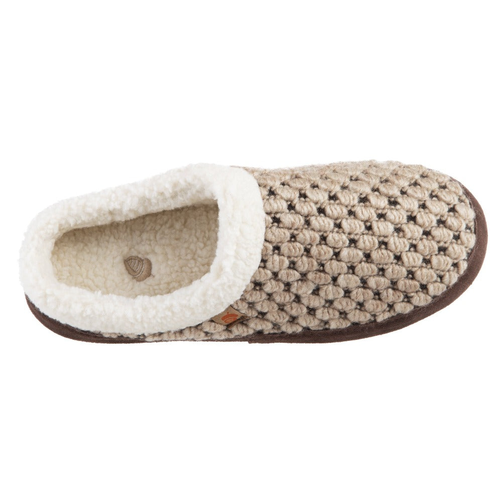 Acorn Jam Mule Slipper in Pebble Color Top Down View