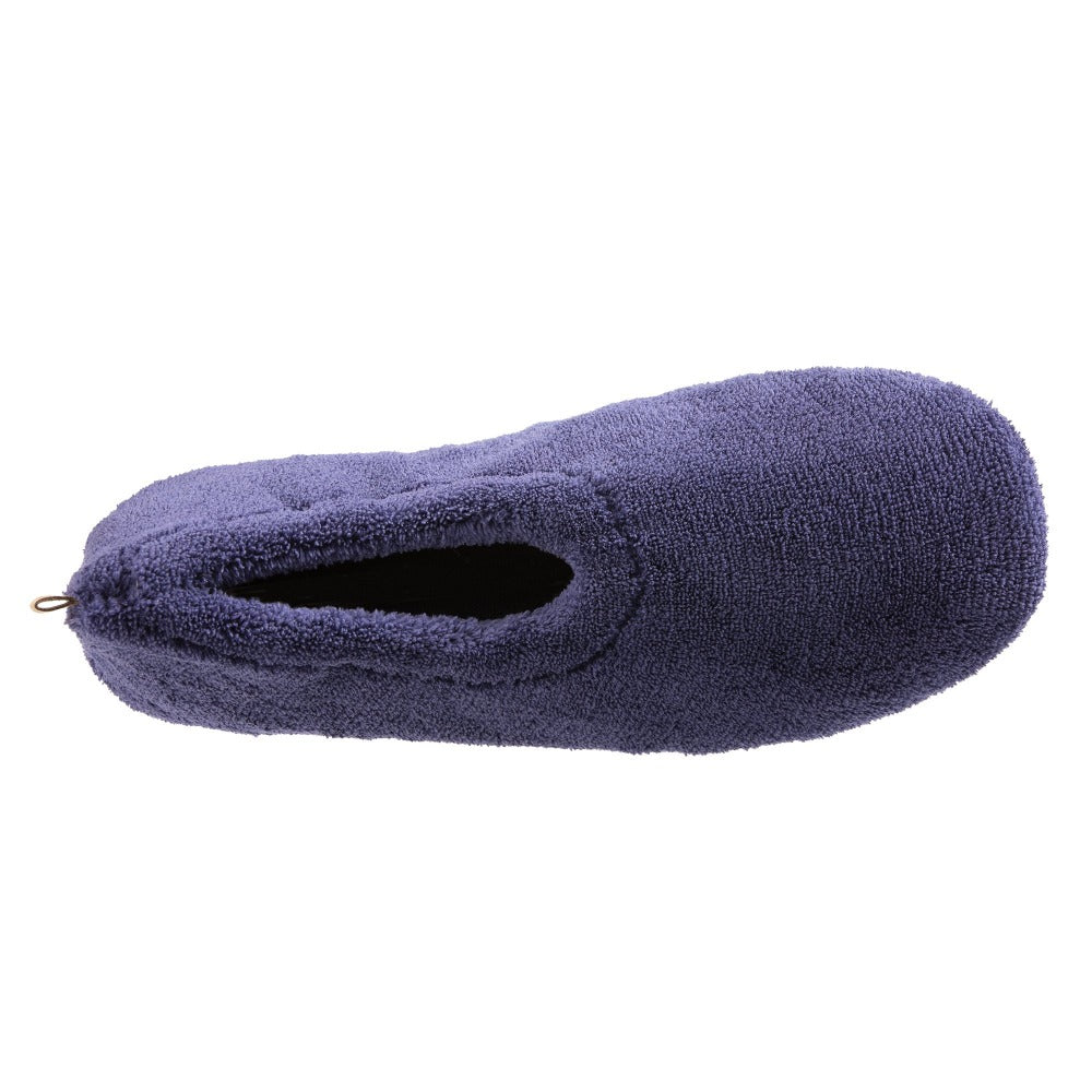 Acorn Travel Spa Slipper in Navy Blue looking inside