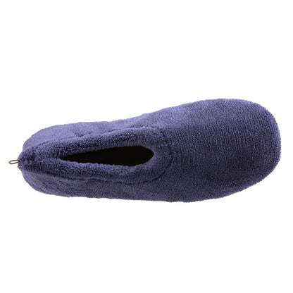 Acorn Travel Spa Slipper in Navy Blue looking inside