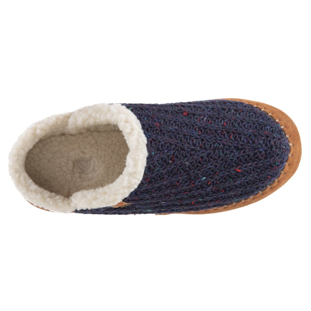 Women’s Recycled Camden Clog in Navy Blue Inside Top View
