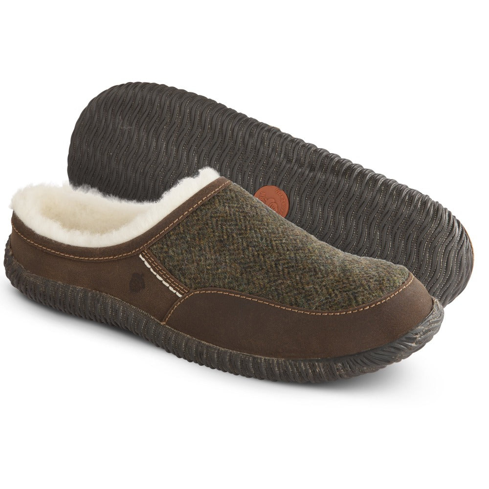 Acorn Rambler Slide Slipper in Olive Pair View